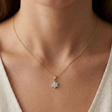 Diamond Cluster Flower Pendant