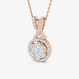 Diamond Cluster Halo Pendant With Chain