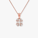 Diamond Cluster Pendant with Baguettes