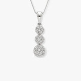 Diamond Cluster Three Drop Pendant