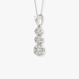 Diamond Cluster Three Drop Pendant