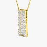 Diamond Drop Pendant in Channel Setting With Chain