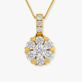 Diamond Flower Cluster Pendant