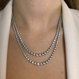 Double Row 15 Carat Round Brilliant Cut Diamond Illusion Set Tennis Necklace NE51062 - HEERA DIAMONDS