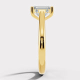 "Dream" 4 Carat Hidden Under Halo Emerald Cut Yellow Gold Engagement Ring UHEC01