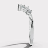 "Dulcie" V Shape Eternity Ring Emerald and Round Brilliant Cut 0.52ct Diamond ET35