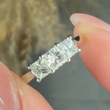 "Elanora" 0.34 Carat Princess Cut Natural Diamond Trilogy Engagement Ring MDR4038