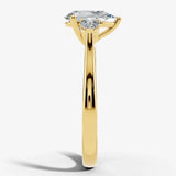 "Eli" 5 Carat Three stone Pear Shape Diamond Trilogy Matching Bridal Set Engagement Ring HEERA DIAMONDS