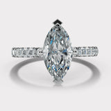 "Elin" 1 carat Marquise Cut Diamond Grain Set Diamond Band Engagement Ring DSMC04