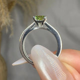 "Elix" Green 1.3 Carat Princess Cut Diamond Shoulder Engagement Ring HM780 HEERA DIAMONDS