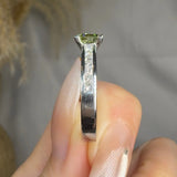 "Elix" Green 1.3 Carat Princess Cut Diamond Shoulder Engagement Ring HM780 HEERA DIAMONDS