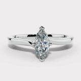 "Elle" 1 Carat Solitaire Twist Marquise Cut Diamond Engagement Ring SSMC06