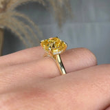 "Elthara" Yellow 3.07 Carat Cushion Cut Solitaire Lab Grown Diamond Engagement Ring HLR441 HEERA DIAMONDS