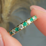 "Elv" Emerald Green 0.6 Carat Natural Diamond Half Eternity Ring HR1774 HEERA DIAMONDS