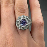 "Elva" 1.10 Carat Tanzanite Round Cut Diamond Shoulder Engagement Ring HR1503 HEERA DIAMONDS