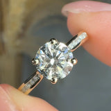 "Elvane" 0.9 Carat Round Cut Natural Diamond Shoulder Engagement Ring HR1945
