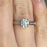 "Elvane" 0.9 Carat Round Cut Natural Diamond Shoulder Engagement Ring HR1945