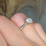 "Elvane" 0.9 Carat Round Cut Natural Diamond Shoulder Engagement Ring HR1945