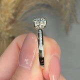 "Elvane" 0.9 Carat Round Cut Natural Diamond Shoulder Engagement Ring HR1945