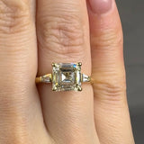 "Elvar" 2 Carat Princess Cut Lab Grown Trilogy Diamond Engagement Ring HLM116