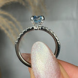 "Elvaris" Blue Sapphire 0.4 Carat Round Cut Lab Grown Diamond Shoulder Engagement Ring HM1259 HEERA DIAMONDS