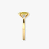 "Elvion" 2.14 Carat Yellow Radiant Cut Lab Grown Diamond Trilogy Engagement Ring HLR635