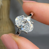 "Elvon" 1.5 Carat Oval Cut Lab Grown Diamond Shoulder Engagement Ring HLR496