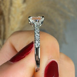 "Elyraea" 0.71 Carat Radiant Cut Natural Diamond Shoulder Engagement Ring HR1947