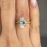 "Elyssia" 3.02 Carat Oval Cut Lab Grown Diamond Shoulder Engagement Ring HLR459