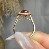 "Elyx" Ruby 4.34 Carat Cushion Cut Natural Diamond Shoulder Engagement Ring HR1386 HEERA DIAMONDS