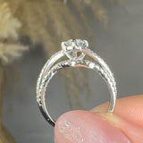 "Elyxen" 0.41 Carat Round Cut Natural Diamond Shoulder Engagement Ring HR1938 HEERA DIAMONDS