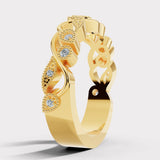 "Embry" Sparkling Leaf Foliage 0.10ct Diamond Eternity Ring ET71