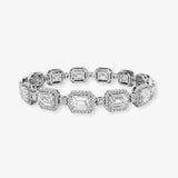 Emerald Shape Halo 11 Carat Diamond Bracelet BRHAEM