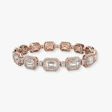 Emerald Shape Halo 11 Carat Diamond Bracelet BRHAEM