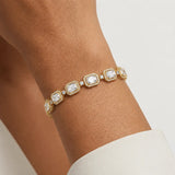 Emerald Shape Halo 11 Carat Diamond Bracelet BRHAEM