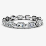 Emerald Shape Halo 14 Carat Diamond Bracelet BRHAEM HEERA DIAMONDS