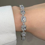 Emerald Shape Halo 14 Carat Diamond Bracelet BRHAEM - HEERA DIAMONDS