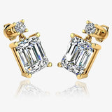 Emerald Shape Natural Diamond Drop Earrings EDEMD HEERA GOLD