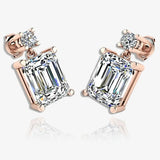 Emerald Shape Natural Diamond Drop Earrings EDEMD HEERA GOLD