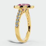 "Esme" 1.50 Carat Halo Oval Cut Diamond Shoulders Engagement Ring HEERA DIAMONDS