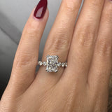 "Ethena" Radiant Cut 4 carat Diamond Shoulder Engagement Ring HEERA DIAMONDS