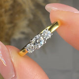 "Evarique" 1.40 Carat Round Cut Natural Diamond Trilogy Engagement Ring MDR4519