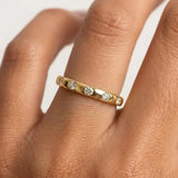 Five 0.15 Carat Round Cut Diamond Station Set Wedding Band IRB300