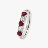 Five Stone Diamond and Ruby Ring