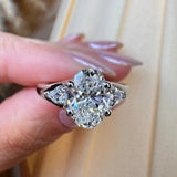 "Gevora" Oval Cut 1.3 Carat Trilogy Platinum Engagement Ring HEERA DIAMONDS
