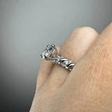 "Grettel" Round Cut 3 Carat Twisted Spiral Diamond Shoulder Engagement Ring DSRB20 HEERA DIAMONDS