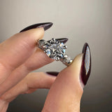 "Grettel" Round Cut 3 Carat Twisted Spiral Diamond Shoulder Engagement Ring DSRB20 HEERA DIAMONDS