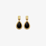 HD X JJ Black Onyx Oval Earrings Hot Diamonds