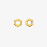 HD X JJ Hexagon White Topaz Earrings Hot Diamonds