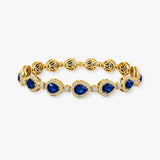 Halo Pear Shape 12 Carat Diamond and Sapphire Bracelet BRHAPSS